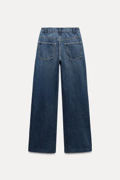 ZARA Jeans^JEANS TRF LOOSE CINTURA MÉDIA Azul-marinho