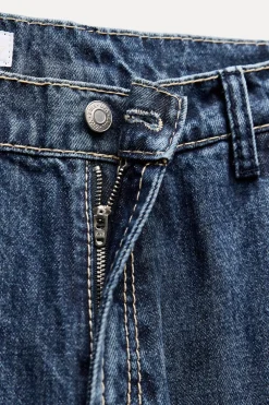 ZARA Jeans^JEANS TRF LOOSE CINTURA MÉDIA Azul-marinho
