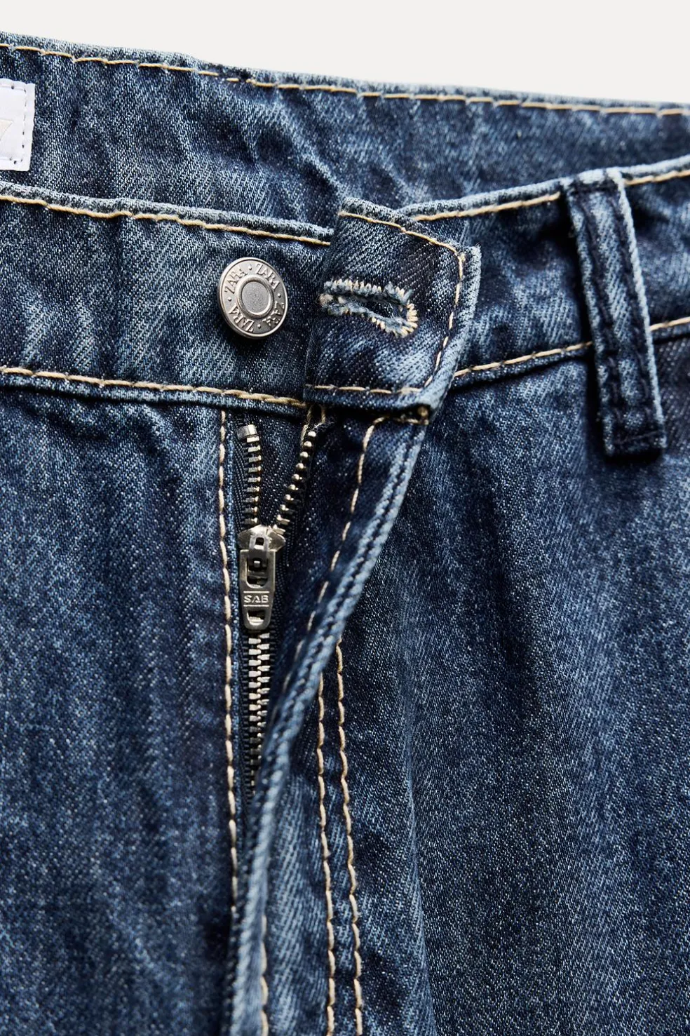 ZARA Jeans^JEANS TRF LOOSE CINTURA MÉDIA Azul-marinho