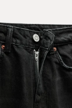 ZARA Jeans^JEANS TRF MOM FIT CINTURA SUBIDA Preto