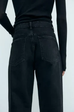 ZARA Jeans^JEANS TRF MOM FIT CINTURA SUBIDA Preto