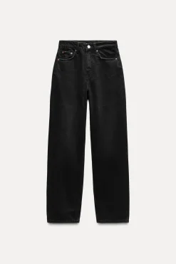 ZARA Jeans^JEANS TRF MOM FIT CINTURA SUBIDA Preto