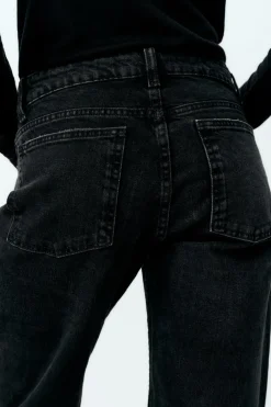ZARA Jeans^JEANS TRF RECTOS CINTURA BAIXA Preto