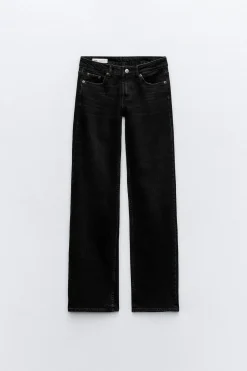 ZARA Jeans^JEANS TRF RECTOS CINTURA BAIXA Preto