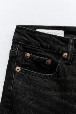 ZARA Jeans^JEANS TRF RECTOS CINTURA BAIXA Preto
