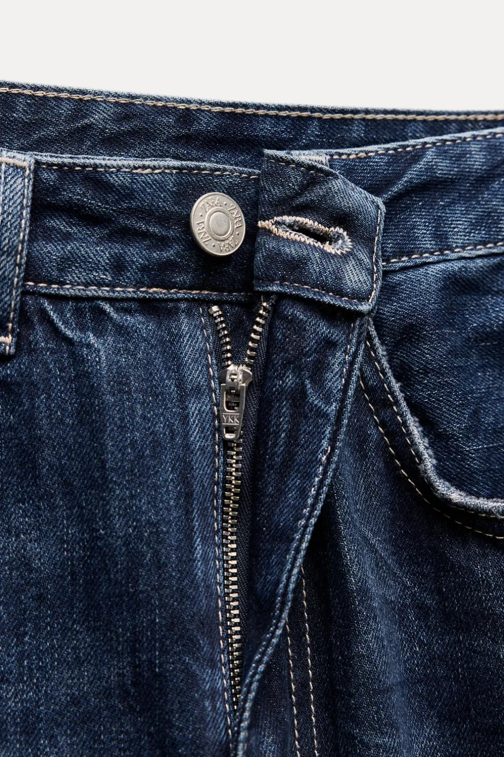 ZARA Jeans^JEANS TRF RELAXED BALLOON CINTURA MÉDIA Azul-marinho