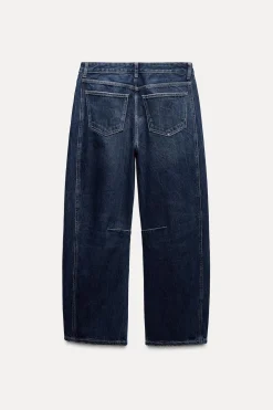 ZARA Jeans^JEANS TRF RELAXED BALLOON CINTURA MÉDIA Azul-marinho