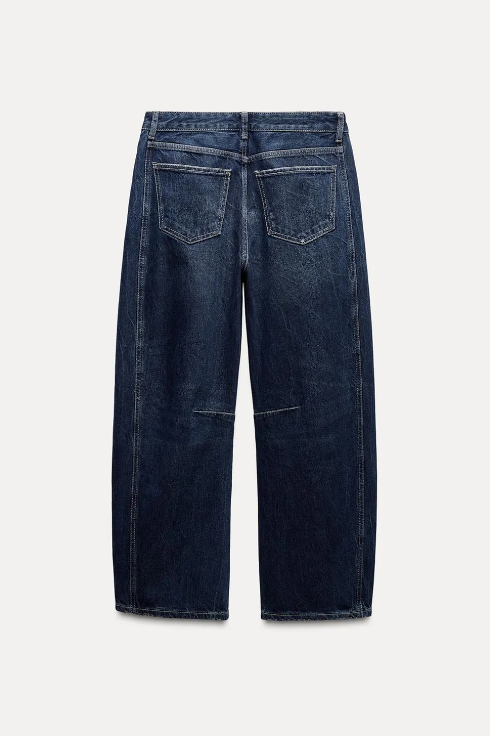 ZARA Jeans^JEANS TRF RELAXED BALLOON CINTURA MÉDIA Azul-marinho