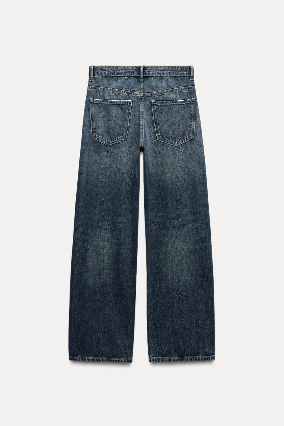 ZARA Jeans^JEANS TRF RELAXED BRILHO CINTURA MÉDIA Azul-marinho