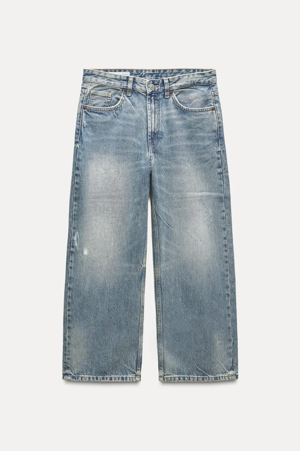 ZARA Jeans^JEANS TRF RELAXED CINTURA MÉDIA Azul-claro