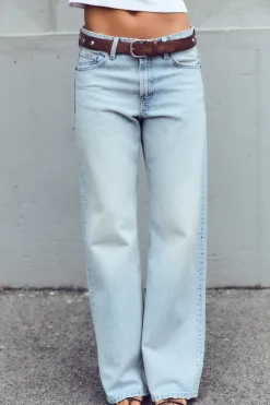 ZARA Jeans^JEANS TRF RELAXED CINTURA MÉDIA Azul-claro
