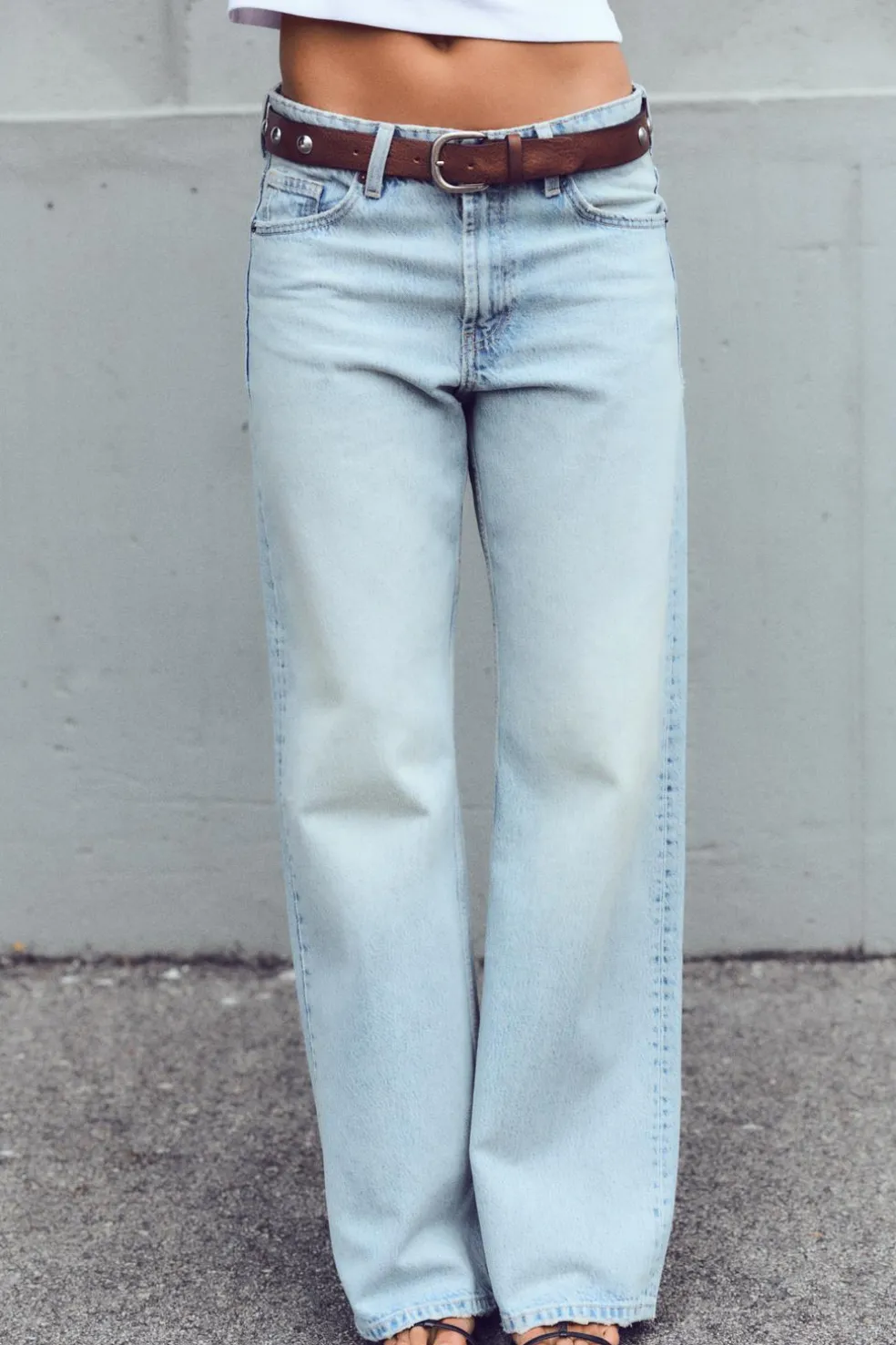 ZARA Jeans^JEANS TRF RELAXED CINTURA MÉDIA Azul-claro