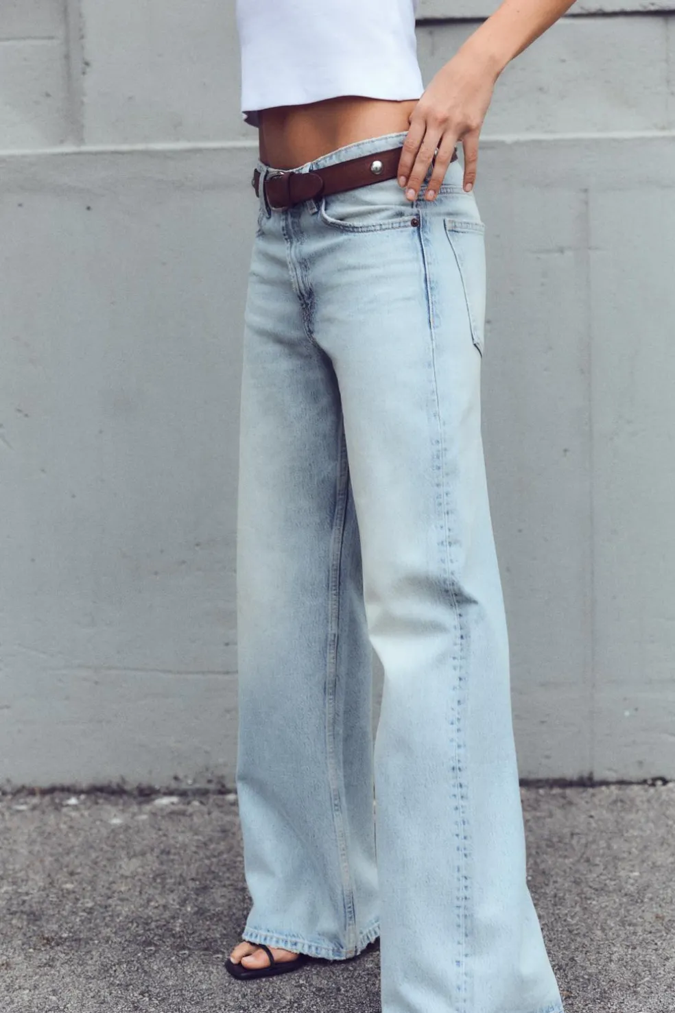 ZARA Jeans^JEANS TRF RELAXED CINTURA MÉDIA Azul-claro