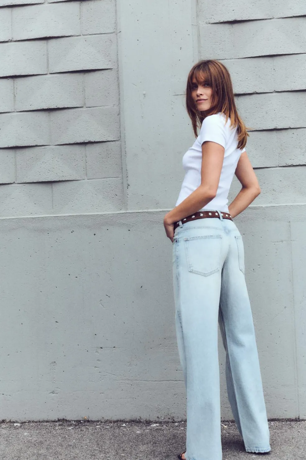 ZARA Jeans^JEANS TRF RELAXED CINTURA MÉDIA Azul-claro