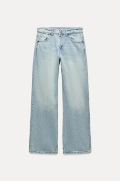 ZARA Jeans^JEANS TRF RELAXED CINTURA MÉDIA Azul-claro