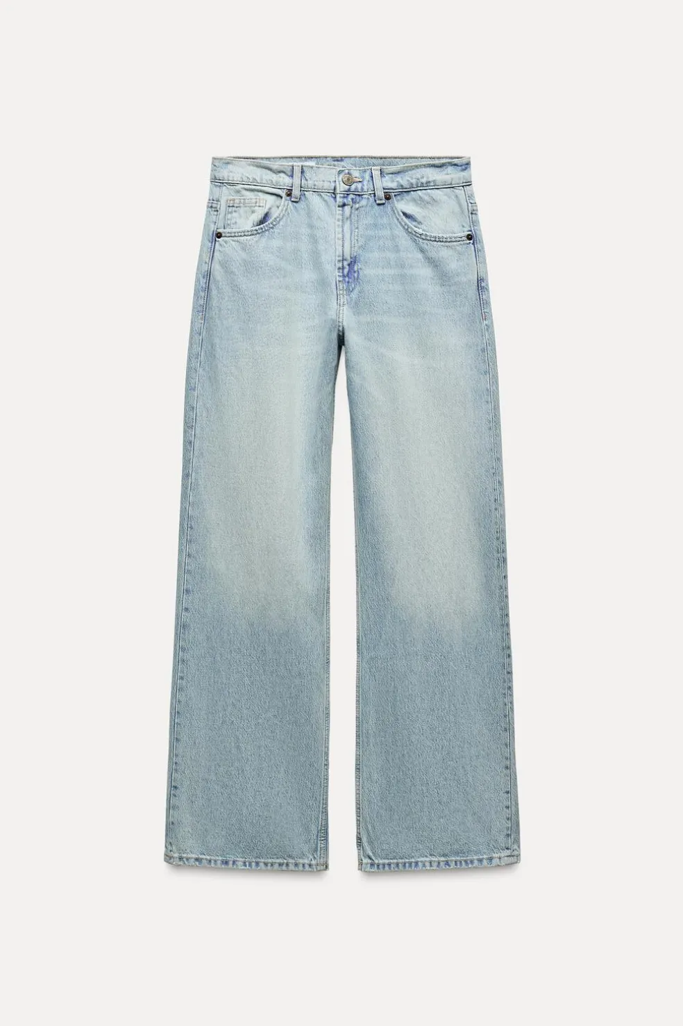 ZARA Jeans^JEANS TRF RELAXED CINTURA MÉDIA Azul-claro