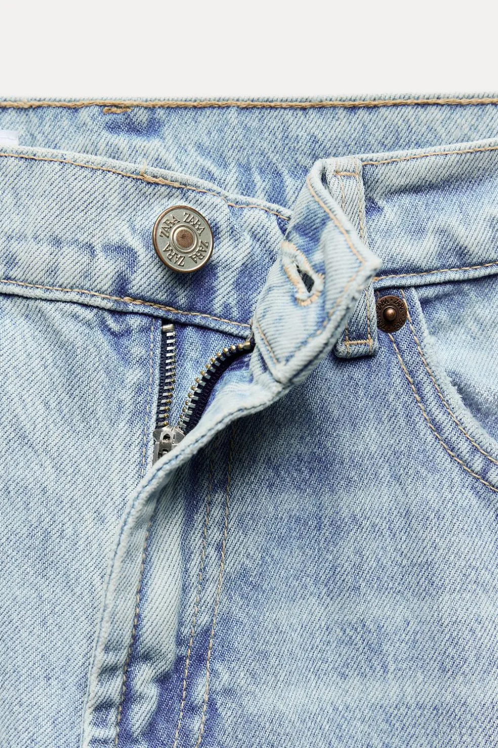 ZARA Jeans^JEANS TRF RELAXED CINTURA MÉDIA Azul-claro