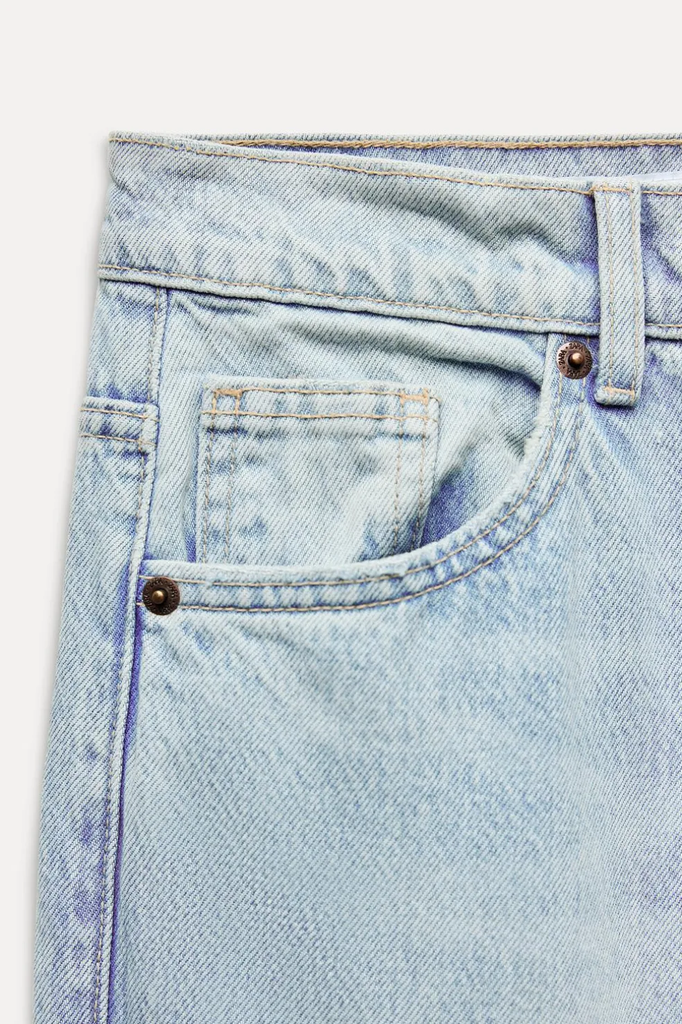 ZARA Jeans^JEANS TRF RELAXED CINTURA MÉDIA Azul-claro