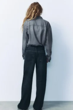 ZARA Jeans^JEANS TRF RELAXED CINTURA BAIXA Azul-noite