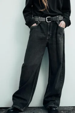 ZARA Jeans^JEANS TRF RELAXED COM PINÇAS CINTURA SUBIDA Cinzento-antracito
