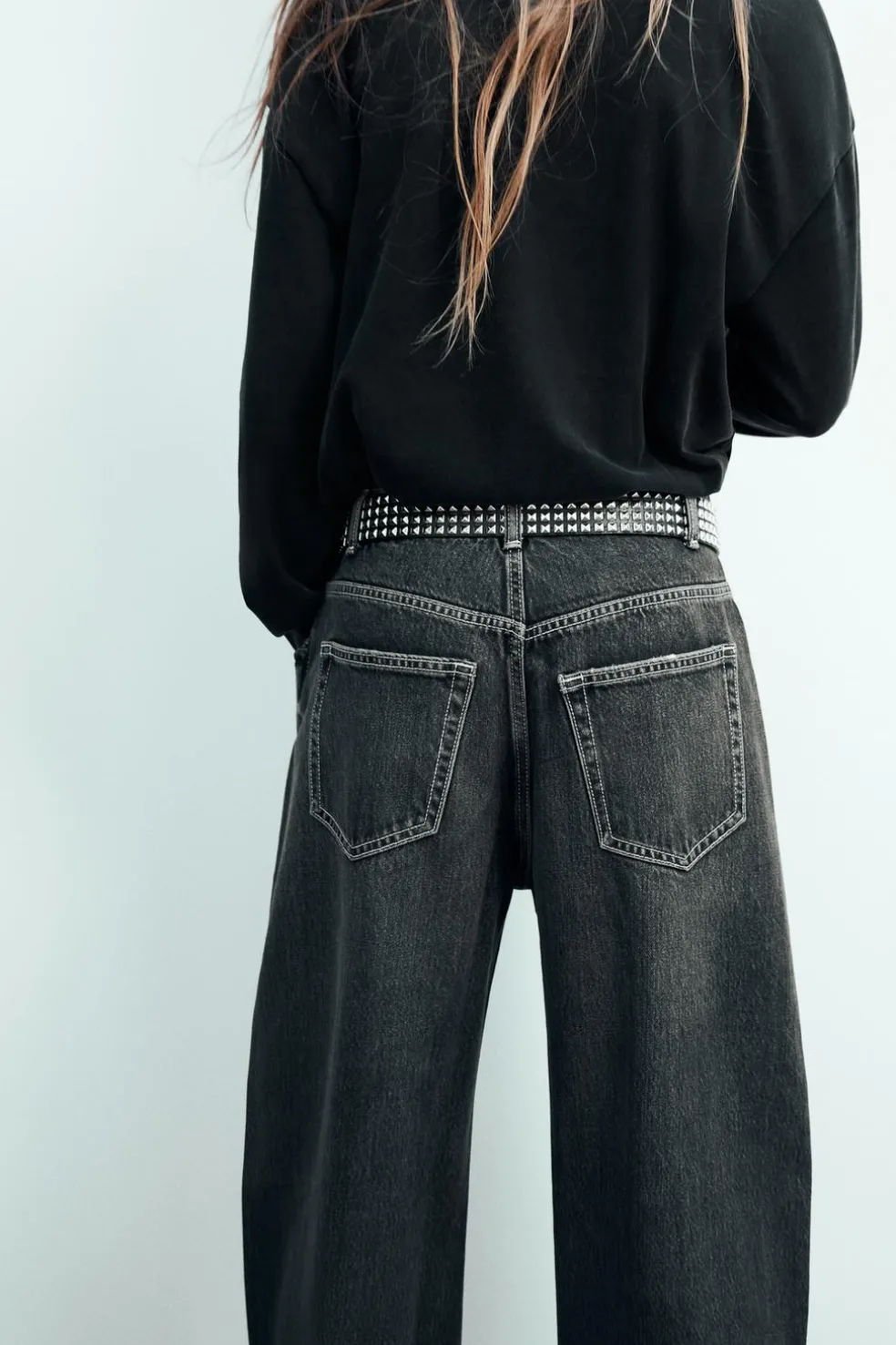 ZARA Jeans^JEANS TRF RELAXED COM PINÇAS CINTURA SUBIDA Cinzento-antracito