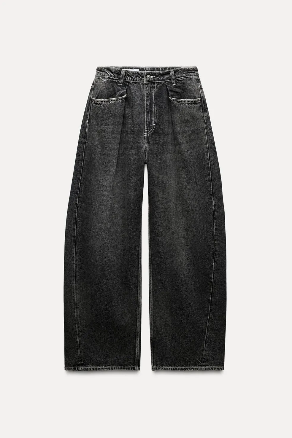ZARA Jeans^JEANS TRF RELAXED COM PINÇAS CINTURA SUBIDA Cinzento-antracito