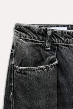 ZARA Jeans^JEANS TRF RELAXED COM PINÇAS CINTURA SUBIDA Cinzento-antracito