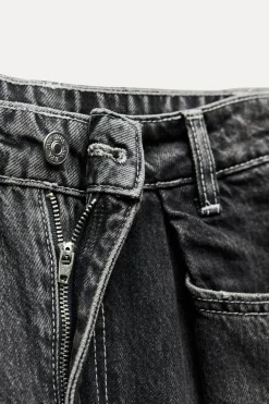 ZARA Jeans^JEANS TRF RELAXED COM PINÇAS CINTURA SUBIDA Cinzento-antracito