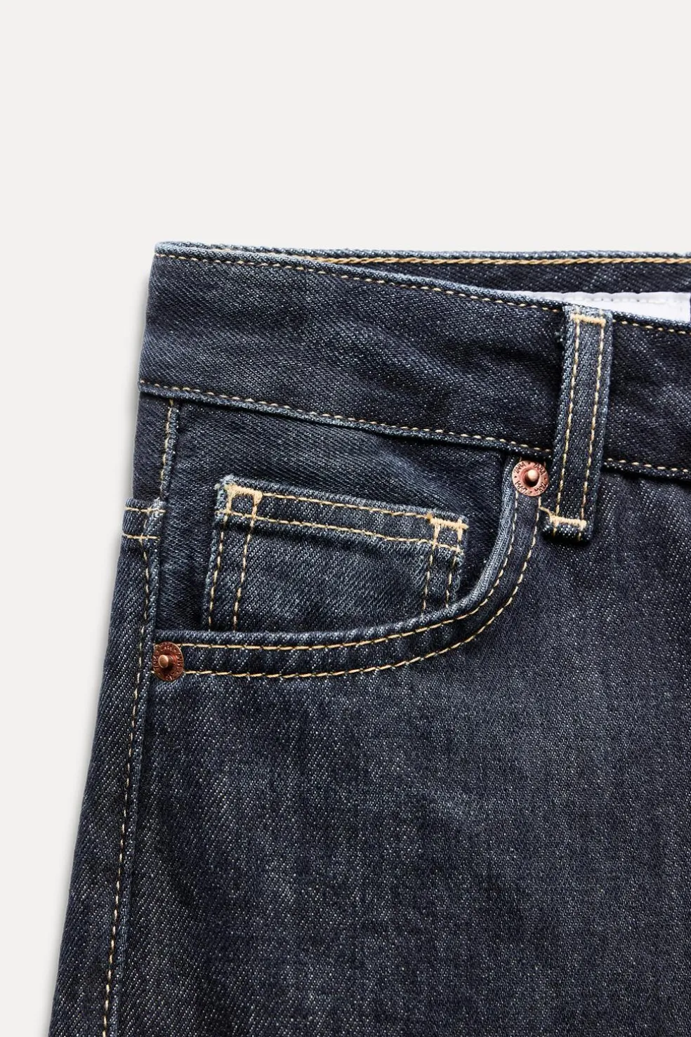 ZARA Jeans^JEANS TRF RELAXED FOLD UP CINTURA BAIXA Índigo-escuro