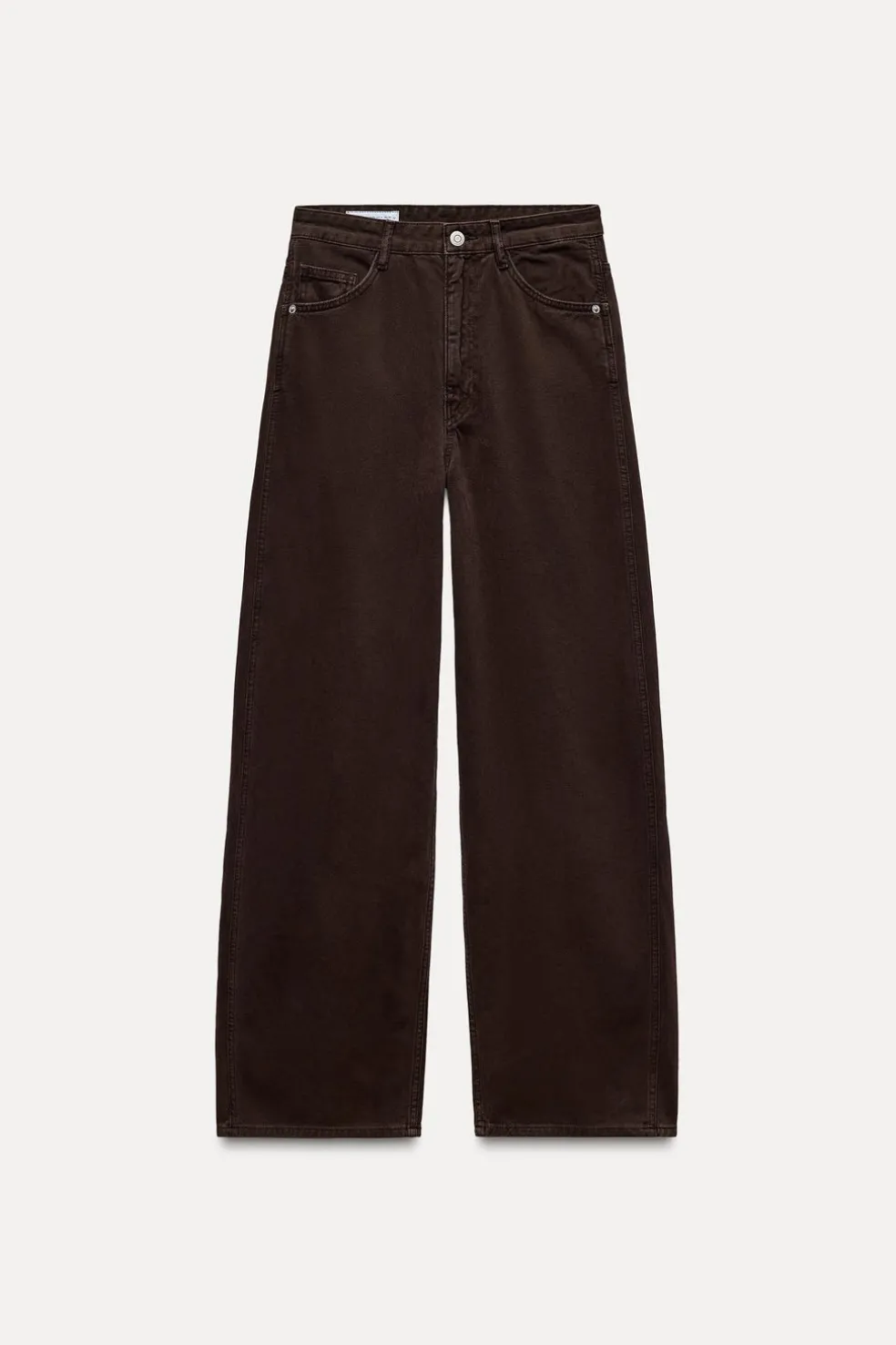 ZARA Jeans^JEANS TRF RELAXED OVERSIZE CINTURA MÉDIA Chocolate