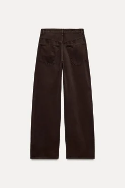 ZARA Jeans^JEANS TRF RELAXED OVERSIZE CINTURA MÉDIA Chocolate