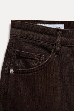 ZARA Jeans^JEANS TRF RELAXED OVERSIZE CINTURA MÉDIA Chocolate