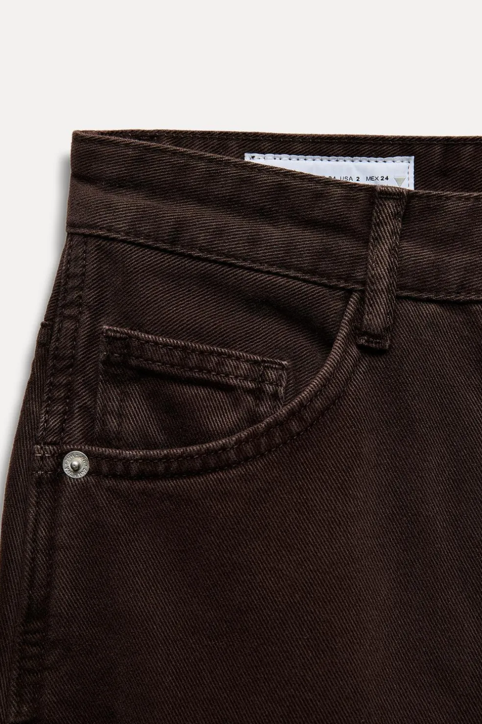 ZARA Jeans^JEANS TRF RELAXED OVERSIZE CINTURA MÉDIA Chocolate