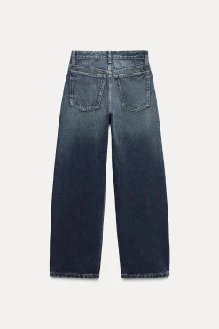 ZARA Jeans^JEANS TRF RELAXED OVERSIZE TAPERED CINTURA SUBIDA Azul-marinho