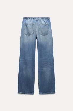 ZARA Jeans^JEANS TRF RELAXED PIJAMA CINTURA MÉDIA Azul-claro