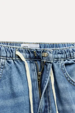ZARA Jeans^JEANS TRF RELAXED PIJAMA CINTURA MÉDIA Azul-claro