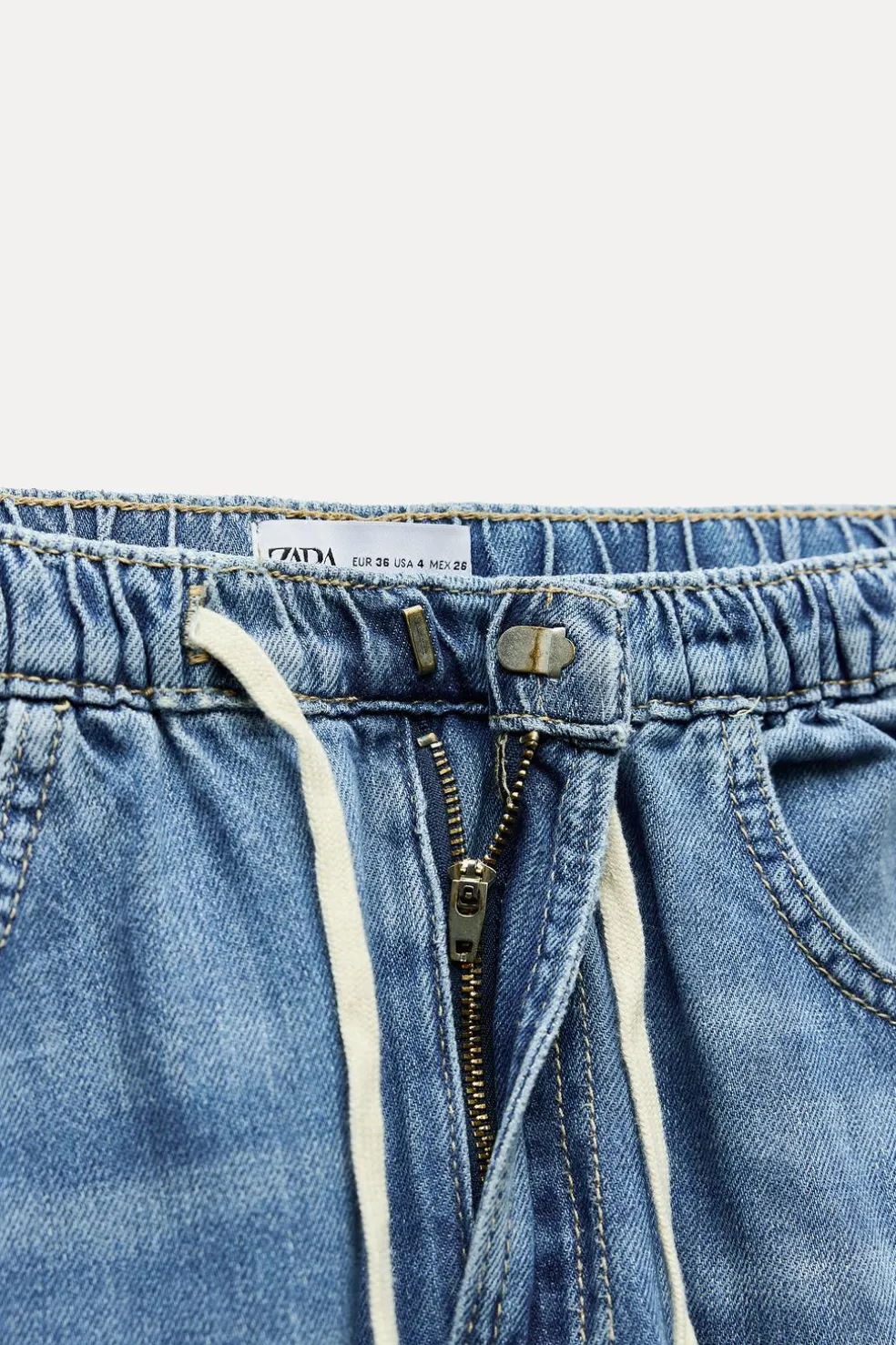 ZARA Jeans^JEANS TRF RELAXED PIJAMA CINTURA MÉDIA Azul-claro