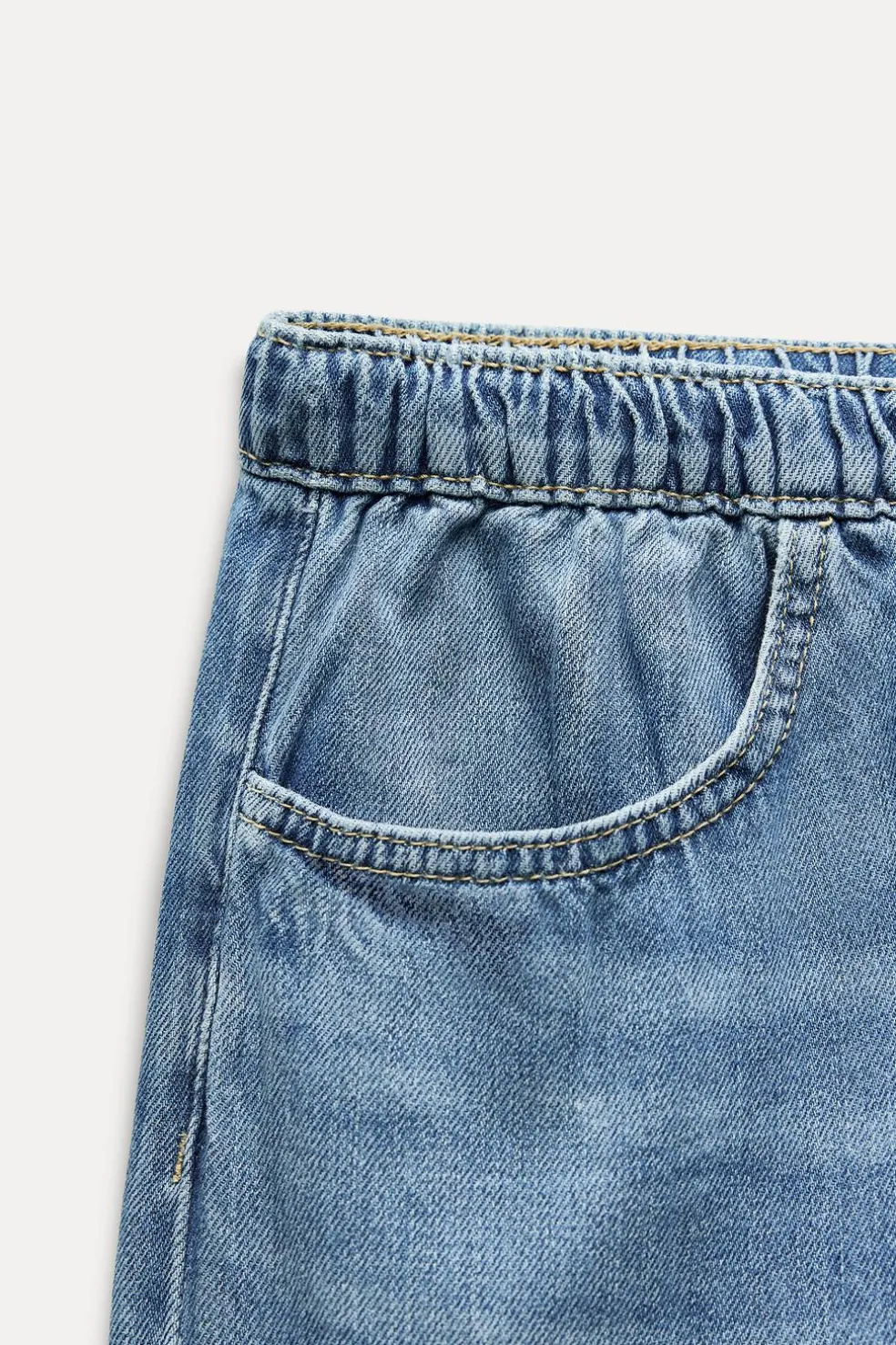 ZARA Jeans^JEANS TRF RELAXED PIJAMA CINTURA MÉDIA Azul-claro