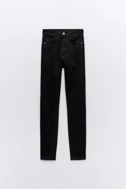 ZARA Jeans^JEANS TRF SKINNY CINTURA SUBIDA SCULPT Preto