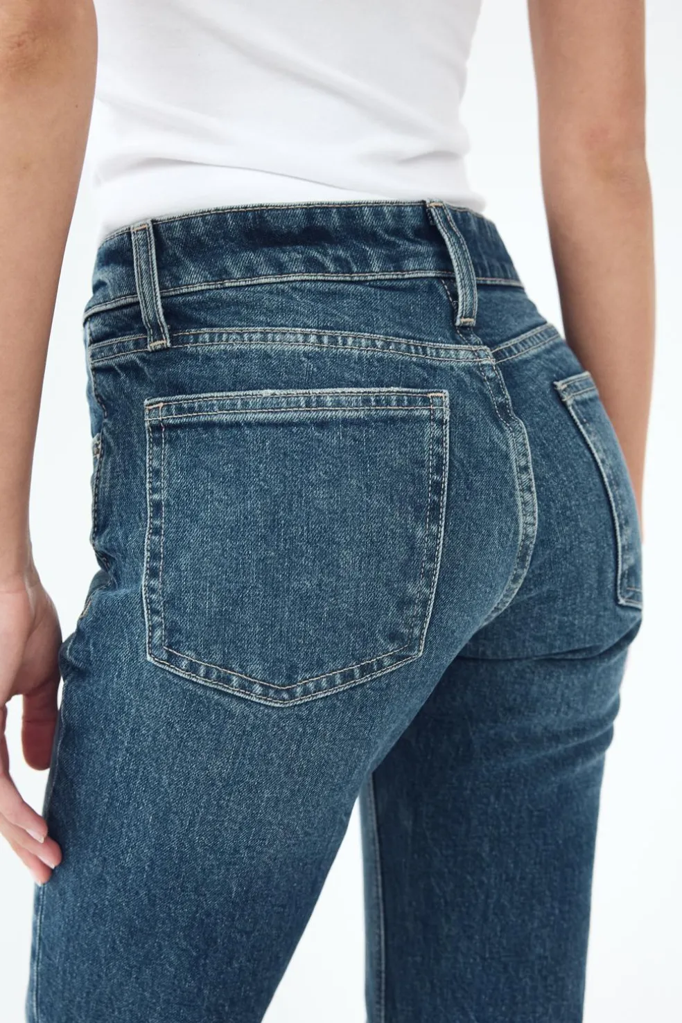 ZARA Jeans^JEANS TRF SLIM CROPPED FLARE CINTURA MÉDIA Azul