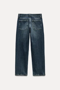 ZARA Jeans^JEANS TRF SLIM CROPPED FLARE CINTURA MÉDIA Azul