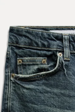 ZARA Jeans^JEANS TRF SLIM CROPPED FLARE CINTURA MÉDIA Azul