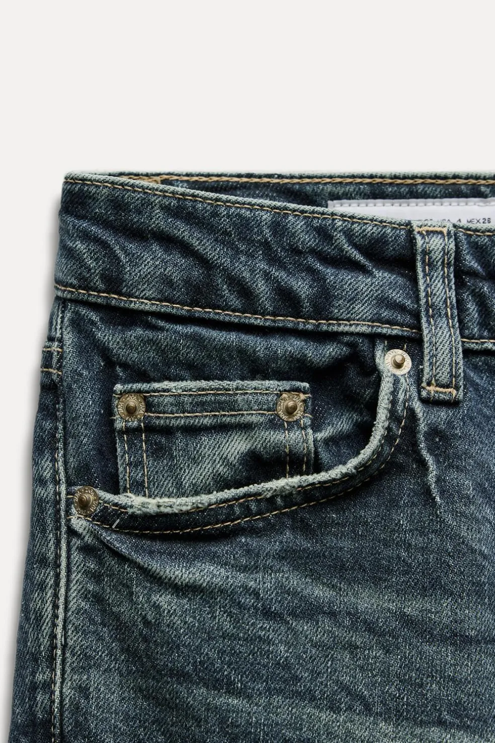 ZARA Jeans^JEANS TRF SLIM CROPPED FLARE CINTURA MÉDIA Azul