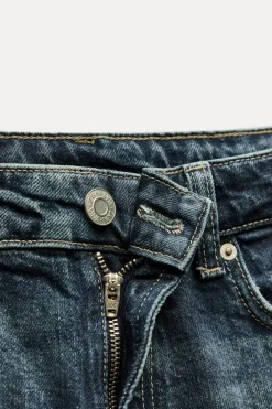 ZARA Jeans^JEANS TRF SLIM CROPPED FLARE CINTURA MÉDIA Azul