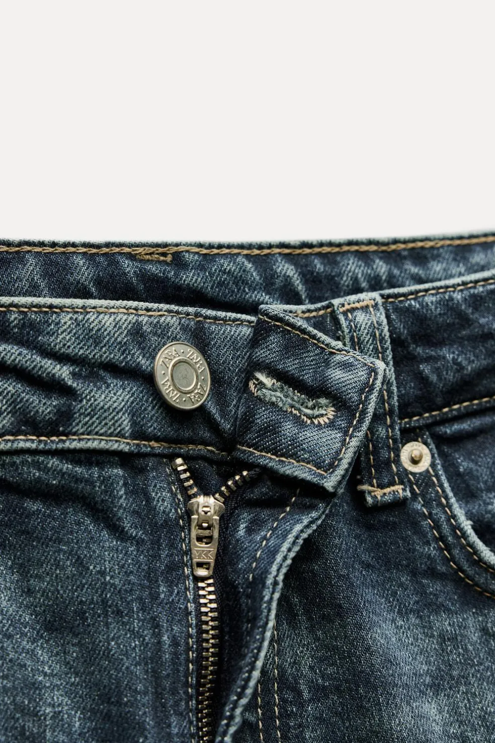 ZARA Jeans^JEANS TRF SLIM CROPPED FLARE CINTURA MÉDIA Azul