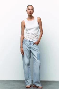 ZARA Jeans^JEANS TRF SLOUCHY CURVE LEG Azul-claro
