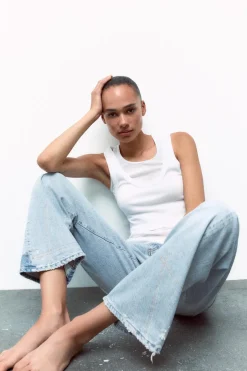 ZARA Jeans^JEANS TRF SLOUCHY CURVE LEG Azul-claro