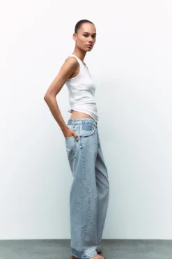 ZARA Jeans^JEANS TRF SLOUCHY CURVE LEG Azul-claro