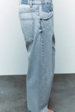 ZARA Jeans^JEANS TRF SLOUCHY CURVE LEG Azul-claro