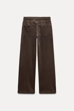 ZARA Jeans^JEANS TRF SLOUCHY DE CINTURA MÉDIA Castanho